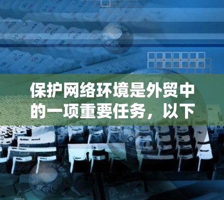 保护网络环境是外贸中的一项重要任务，以下是通过系统性学习和策略来应对网络安全的关键步骤